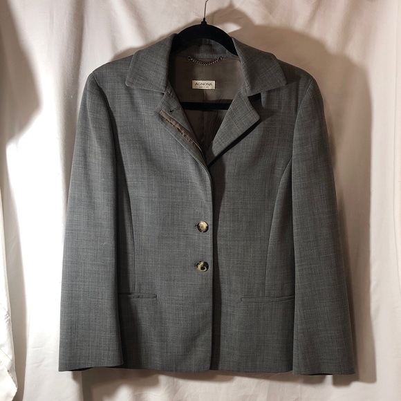 Agnona Gray Women's Tailored Blazer Size 6 (US)